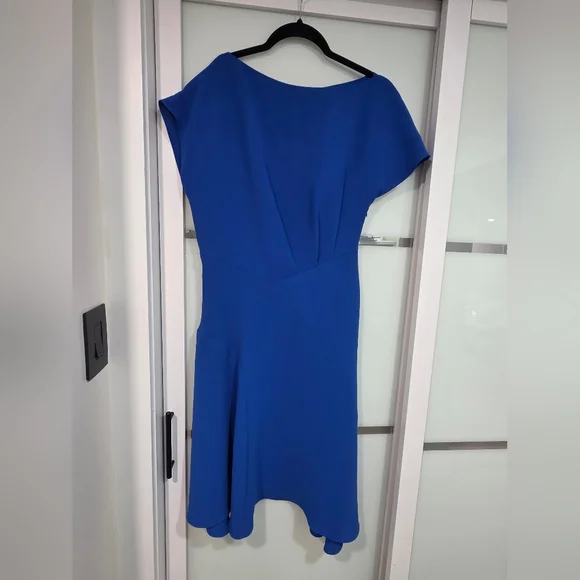 Reiss Victoria capped sleeve midi dress, Blue Royal Color - Picture 4 of 17